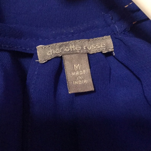 CHARLOTTE RUSSE Royal Blue Flowy Sleeveless Blouse - Picture 6 of 8